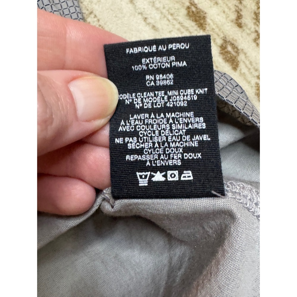 Theory Performance Athletic Tee Men's Large Pima Cotton NWT Mini Cube Knit - Picture 8 of 8